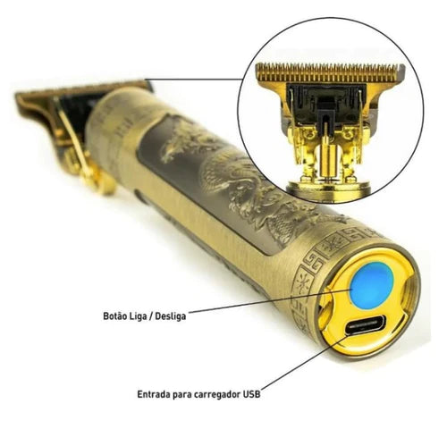 Máquina De Barbear Gold Dragon - Acabamento Profissional Em Casa